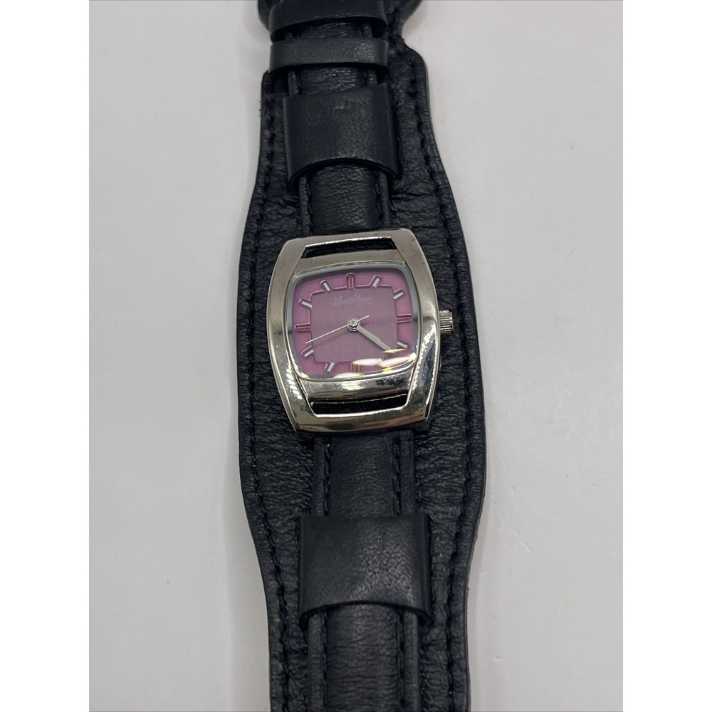 Levi‎ Strauss Signature Women's Quartz Watch Black Leather Band- New Battery
